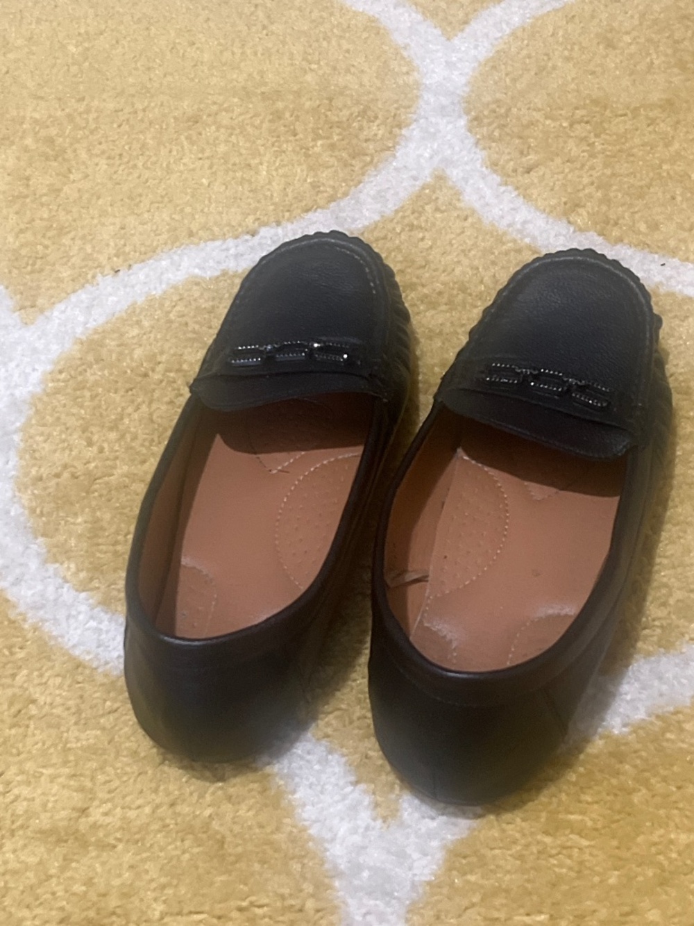 Black Bejeweled Loafers